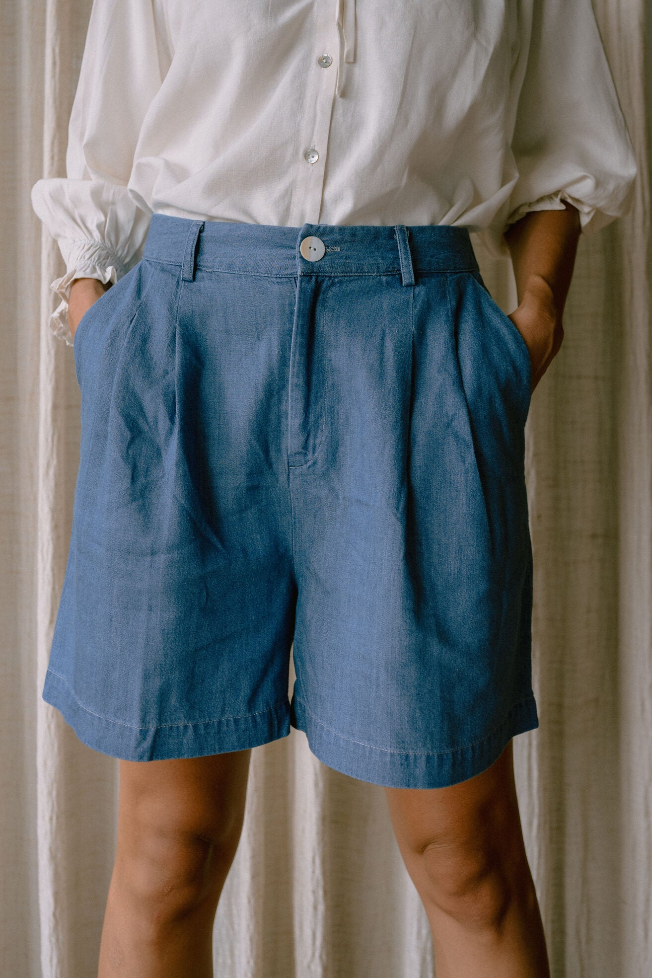 Zinnia Shorts in Medium Blue