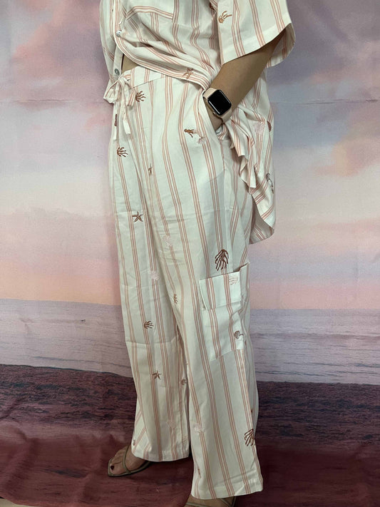 Ara Pants in Peach Stripe L/XL